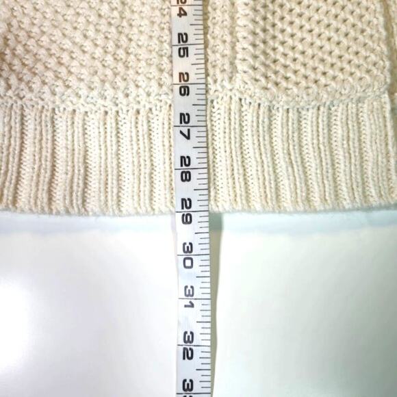 Chico's Cardigan Sweater Women Size Large Cream Pockets Lagenlook Cottagecore - Picture 9 of 11